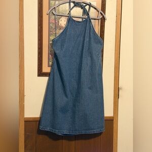 Abercrombie & Fitch Backless Denim Dress in Blue